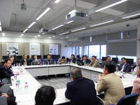 Scientists and scholars participating in the Symposium meets with representatives from Institute of Space and Earth Information Science and Department of Geography and Resource Management of CUHK